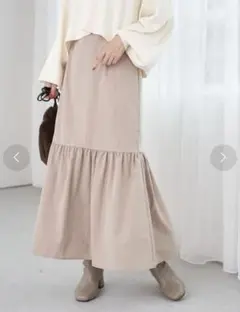 【新品タグ付】アースミュージックアンドエコロジー ギャザー切替ボリュームスカート