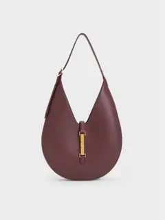 CHARLES & KEITH ジェイニーJanie ハンドバッグ バーガンディ - メルカリ