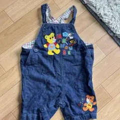 ミキハウス 刺繍入りデニムロンパース 95cm