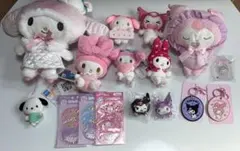 マイメロディ クロミ ポチャッコ ぬいぐるみ キキララ 缶バッジカバー セット
