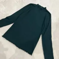 しまむらCLOSSHI 深緑リブカットソーM