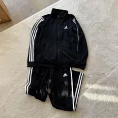 adidas ブラックジャージ上下セット