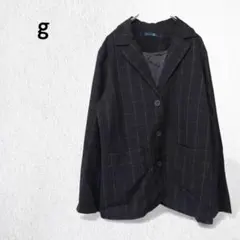 g ジー テーラードジャケット ブレザー 羽織り チェック柄 アウター 上着 M
