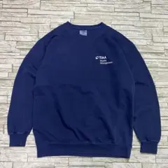 COMFORT スウェット 企業ロゴ TIAA レア ネイビー USA古着