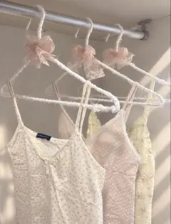 Brandy Melville風♡ リボン付き ハンドメイドハンガー 3本セット