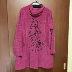 トピィーズピンク ストライプ チュニック 長袖のサムネイル