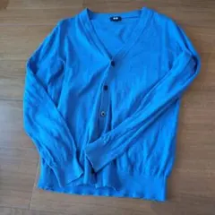 UNIQLO Vネック カーディガン M 青