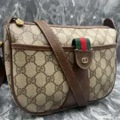 ✨美品✨GUCCI GG シェリーライン ショルダーバッグ ブラウン レザー