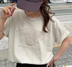 【Enlude】同色刺繍カレッジロゴTシャツ《ユニセックス》のサムネイル