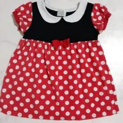 Disney baby ミニーちゃん 水玉 襟付きカットソー