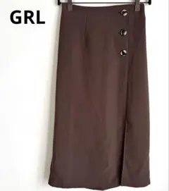 GLRグレイルブラウン タイトスカートスリット入りMサイズのサムネイル