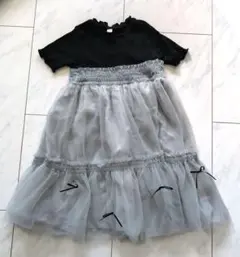 après les cours 半袖ワンピース グレー