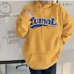 美品✨パーカー トレーナー 長袖 オーバーサイズ 韓国ファッション イエロー