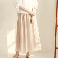新品 M38 タグ付 ロペピクニック プリーツ ロングスカート フレア ピンク