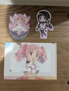 魔法少女まどか☆マギカ ミニクリアファイル ダイカットステッカー まどか ほむら