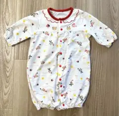 【一度のみ使用】くまちゃん柄2wayオール　50〜70サイズ
