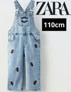 zara ザラ ディズニー ミニーマウス 刺繍 デニム オーバーオール　110