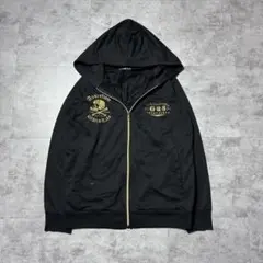 00's archive プリントデザイン 短丈 ジップアップパーカー y2k