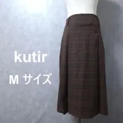 クティール kutir レトロ チェック柄 プリーツ フレアスカート Mのサムネイル