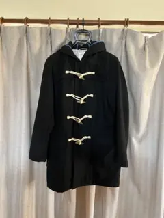 黒 ダッフルコート フード付き