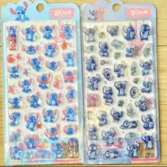 スティッチ　硬い2枚セット　ボンボンドロップ風シール　立体シール3D