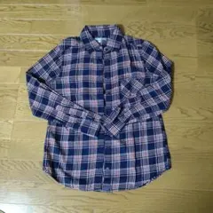 ユニクロフランネルシャツネイビーとレッドのチェック柄シャツ