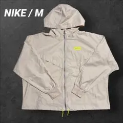 NIKE パーカー ジャケット Mサイズ フルジップ ベージュ ネオン イエロー