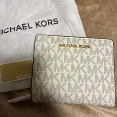 MICHAEL KORS 二つ折り財布 ホワイト/ブラウン