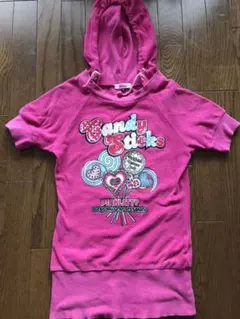 ピンクラテ フード パーカー トップス xs