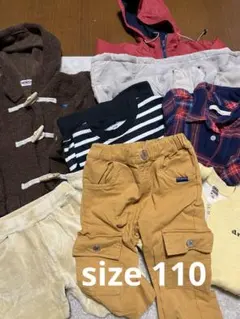 まとめ売り　 秋冬男の子　110 アウター　トップス　ズボン　8点