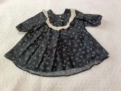 花柄ネイビーコットンワンピース