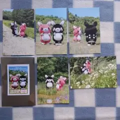 またぎのもみじちゃん　またぎのろくちゃん　親子実写トレーディングポストカード5枚
