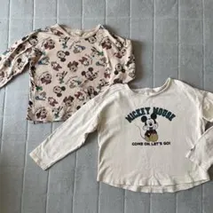 ミッキーマウス 長袖カットソー 2枚セット