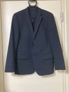 ユニクロ プレミアムウール ストレッチジャケット スリムフィット 紺 48