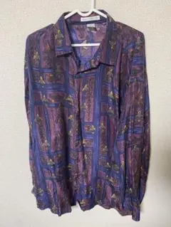 柄シャツ シルク