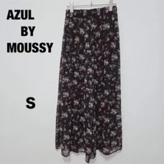 AZUL BY MOUSSY/花柄/ガウチョパンツ/ワイドパンツ/小花柄/黒