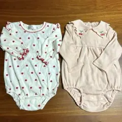 バースデイ　ロンパース　ハート柄　さくらんぼ柄　80
