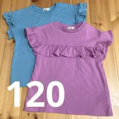 フリル袖 Tシャツ 2枚セット 120cmのサムネイル