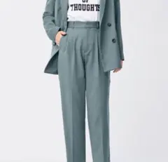 試着のみ　GU ツータックワイドテーパードパンツ XL