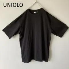 UNIQLO U エアリズム 5分袖 Tシャツ クルーネック　ブラック　シンプル