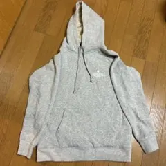 ボア裏地 グレー フード付きパーカー L