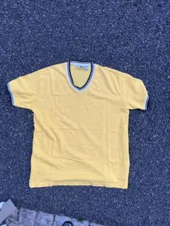 90s 古着 イエロー Vネック Tシャツ XL ヴィンテージ