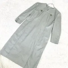 Sumako Ito ノーカラーワンピース　ヘリンボーン　レトロ　古着