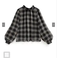 新品　グレイル　チェック柄バックリボンブラウス[tg740]