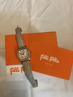 フォリフォリ Folli Follie 腕時計 トノー デイト オレンジ 箱付き