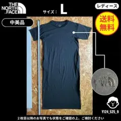 【THE NORTH FACE】（L）中美品：Tシャツワンピース ブラック