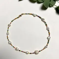 淡水パール◇ミックスビーズのネックレス