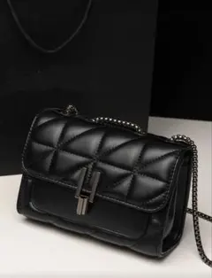 SHEIN シーイン ブラック キルティング ショルダーバッグ