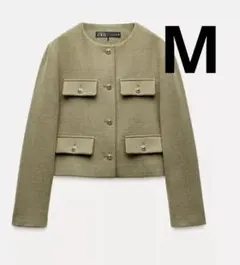 ZARA フラップクロップドジャケット