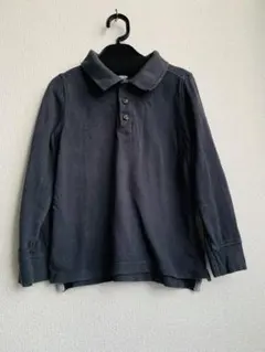グレー　長袖polo シャツ